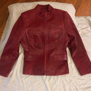 Liz Claiborne red leather jacket